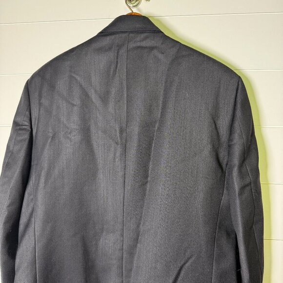 Pierre Cardin Men Blazer Sports Jacket Black 3 Button 100% Worsted Wool Size 42R - Picture 4 of 8